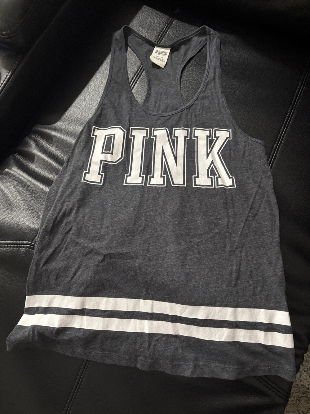 Victoria's Secret PINK Charcoal Cotton Blend RacerbackTank